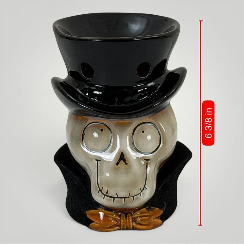 Yankee Candle Boney Head Skull‎ Tea Light Wax Warmer Halloween Gothic